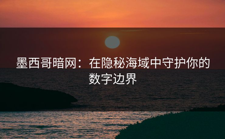 墨西哥暗网：在隐秘海域中守护你的数字边界