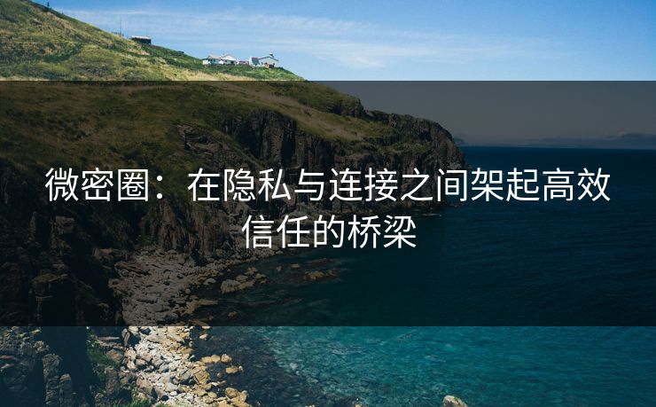 微密圈:在隐私与连接之间架起高效信任的桥梁
